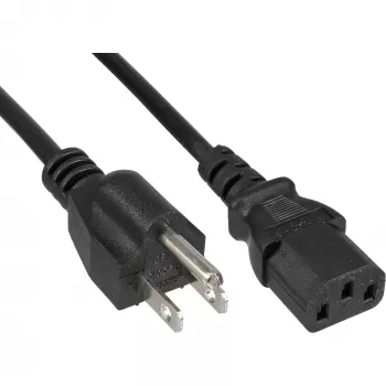 InLine maitinimo laidas JAV kištukas / 3 kontaktų IEC C13, 18 AWG, 1,8 m