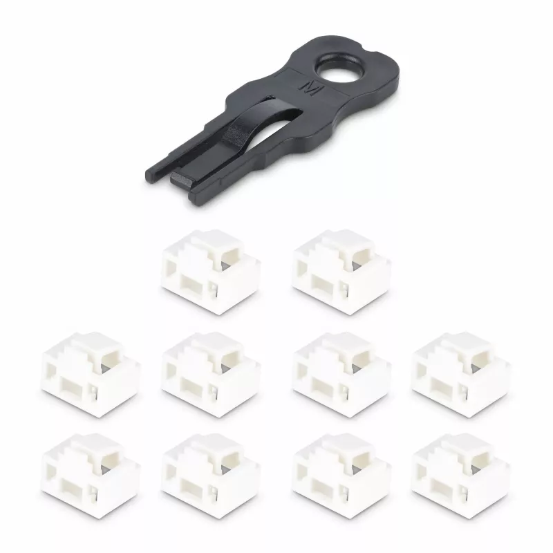 „StarTech.com“ RJ45 prievadų užraktai – 10 vnt. rinkinys su apsauginiu raktu, užrakinamas RJ45 prievado blokatorius/dulkių dangtelis, daugkartinis Ethernet/LAN prievado apsauginis įtaisas, įspaudžiamas RJ45 dulkių blokatorius serveriams/savitikslėms/sieni