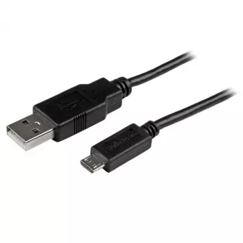 StarTech.com trumpas Micro-USB laidas - vyriškas/vyriškas - 15 cm, USB A, Micro-USB B, USB 2.0, juodas