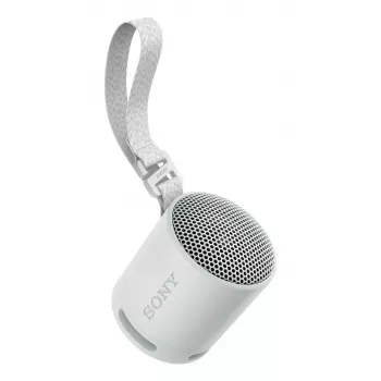 Sony SRS-XB100 - Belaidis Bluetooth garsiakalbis, IP67 atsparus vandeniui ir dulkėms, 16 val. baterija, ekologiškas, lauko ir kelionių modelis, šviesiai pilka