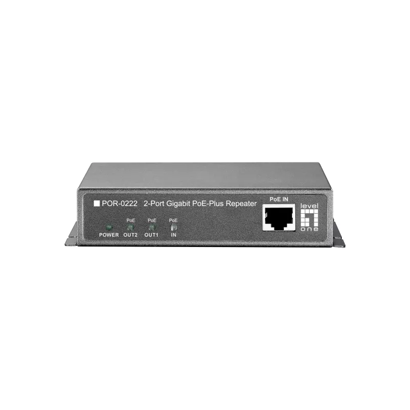 LevelOne Gigabit PoE kartotuvas, kaskadinis, 2 PoE išėjimai