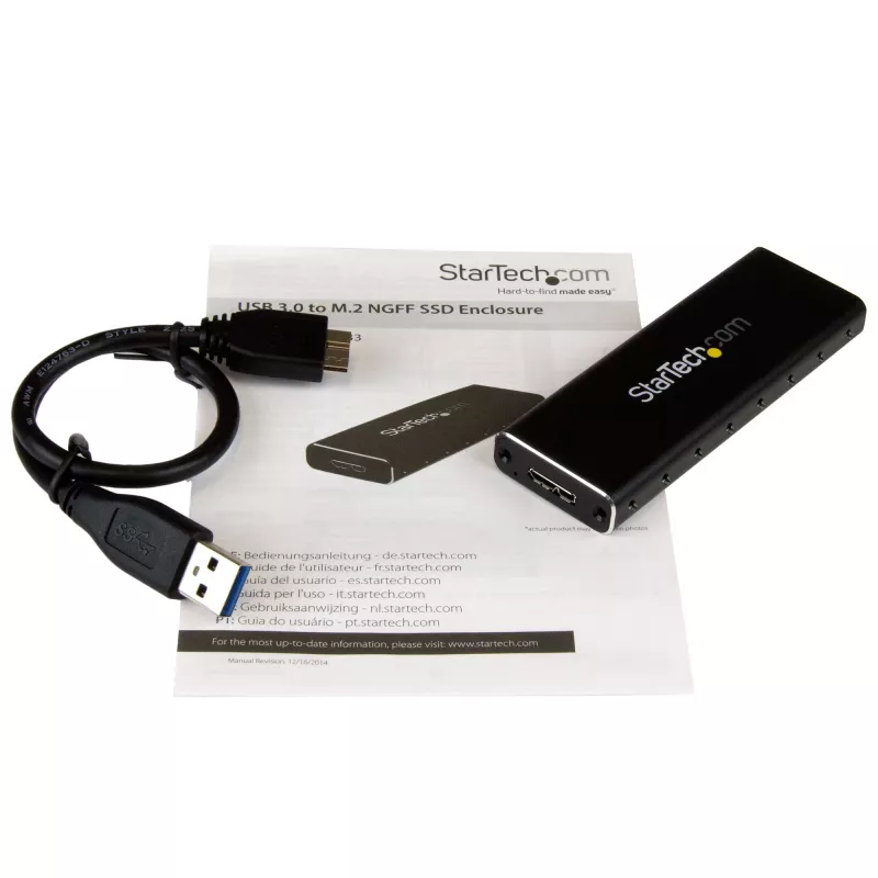 StarTech.com SM2NGFFMBU33 išorinis M.2 SATA SSD dėklas su USB 3.0 (5 Gbps) ir UASP palaikymu