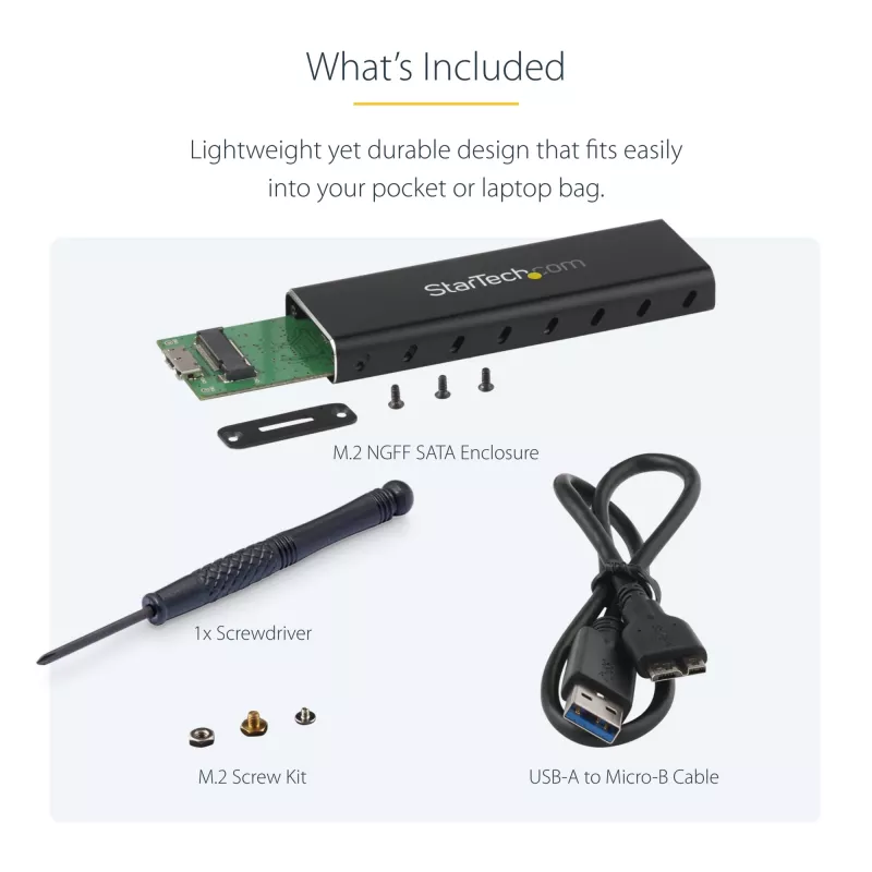 StarTech.com SM2NGFFMBU33 išorinis M.2 SATA SSD dėklas su USB 3.0 (5 Gbps) ir UASP palaikymu