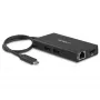 StarTech.com USB-C kelių prievadų adapteris – USB-C kelioninė dokavimo stotelė su 4K HDMI, 60 W galios perdavimu, GbE, 2 prievadų USB-A 3.0 šakotuvu – nešiojamas mini USB-C dokas nešiojamam kompiuteriui