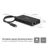 StarTech.com USB-C kelių prievadų adapteris – USB-C kelioninė dokavimo stotelė su 4K HDMI, 60 W galios perdavimu, GbE, 2 prievadų USB-A 3.0 šakotuvu – nešiojamas mini USB-C dokas nešiojamam kompiuteriui