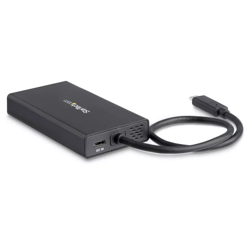 StarTech.com USB-C kelių prievadų adapteris – USB-C kelioninė dokavimo stotelė su 4K HDMI, 60 W galios perdavimu, GbE, 2 prievadų USB-A 3.0 šakotuvu – nešiojamas mini USB-C dokas nešiojamam kompiuteriui