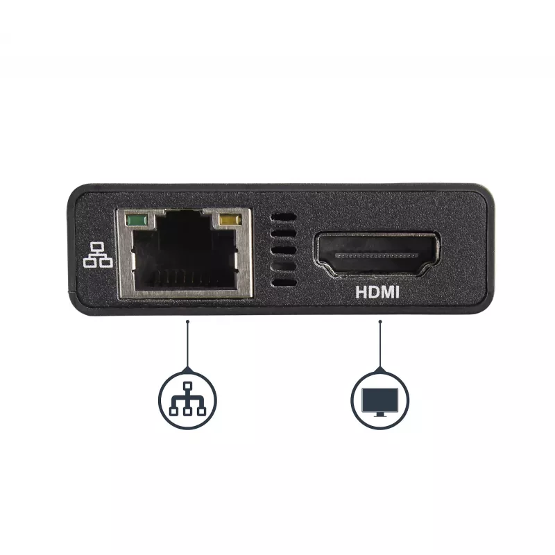 StarTech.com USB-C kelių prievadų adapteris – USB-C kelioninė dokavimo stotelė su 4K HDMI, 60 W galios perdavimu, GbE, 2 prievadų USB-A 3.0 šakotuvu – nešiojamas mini USB-C dokas nešiojamam kompiuteriui
