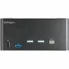 StarTech.com 2 prievadų 3 monitorių DisplayPort KVM jungiklis – 4K 60Hz UHD HDR – darbalaukio DP 1.2 KVM su 2 prievadų USB 3.0 šakotuvu (5Gbps) ir 4x USB 2.0 HID prievadais, garsu, sparčiųjų klavišų perjungimu – TAA