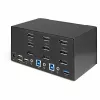 StarTech.com 2 prievadų 3 monitorių DisplayPort KVM jungiklis – 4K 60Hz UHD HDR – darbalaukio DP 1.2 KVM su 2 prievadų USB 3.0 šakotuvu (5Gbps) ir 4x USB 2.0 HID prievadais, garsu, sparčiųjų klavišų perjungimu – TAA