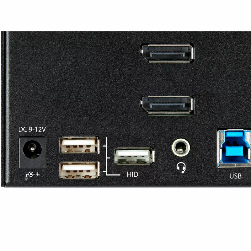 StarTech.com 2 prievadų 3 monitorių DisplayPort KVM jungiklis – 4K 60Hz UHD HDR – darbalaukio DP 1.2 KVM su 2 prievadų USB 3.0 šakotuvu (5Gbps) ir 4x USB 2.0 HID prievadais, garsu, sparčiųjų klavišų perjungimu – TAA