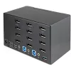 StarTech.com 2 prievadų keturių monitorių DisplayPort KVM jungiklis – 4K 60Hz UHD HDR – stalinis 4K DP 1.2 KVM su 2 prievadų USB 3.0 šakotuvu (5Gbps) ir 4x USB 2.0 HID prievadais, garsu, klavišiniu perjungimu, TAA