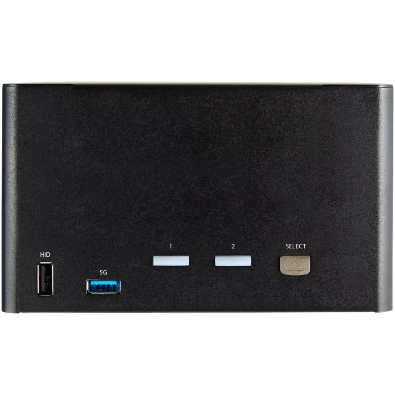 StarTech.com 2 prievadų keturių monitorių DisplayPort KVM jungiklis – 4K 60Hz UHD HDR – stalinis 4K DP 1.2 KVM su 2 prievadų USB 3.0 šakotuvu (5Gbps) ir 4x USB 2.0 HID prievadais, garsu, klavišiniu perjungimu, TAA