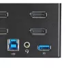 StarTech.com 2 prievadų keturių monitorių DisplayPort KVM jungiklis – 4K 60Hz UHD HDR – stalinis 4K DP 1.2 KVM su 2 prievadų USB 3.0 šakotuvu (5Gbps) ir 4x USB 2.0 HID prievadais, garsu, klavišiniu perjungimu, TAA