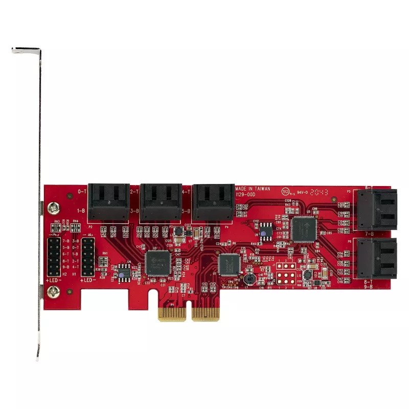 StarTech.com SATA PCIe kortelė - 10 prievadų PCIe SATA plėtinio kortelė - 6Gbps - žemo/viso profilio - sukrautos SATA jungtys - ASM1062 be RAID - PCI Express į SATA keitiklis/ adapteris