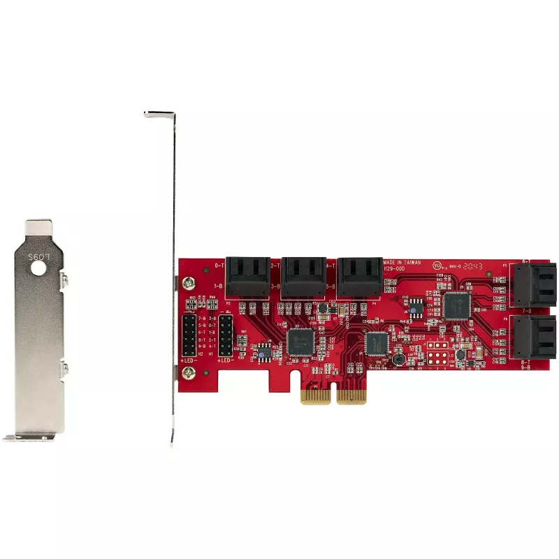 StarTech.com SATA PCIe kortelė - 10 prievadų PCIe SATA plėtinio kortelė - 6Gbps - žemo/viso profilio - sukrautos SATA jungtys - ASM1062 be RAID - PCI Express į SATA keitiklis/ adapteris