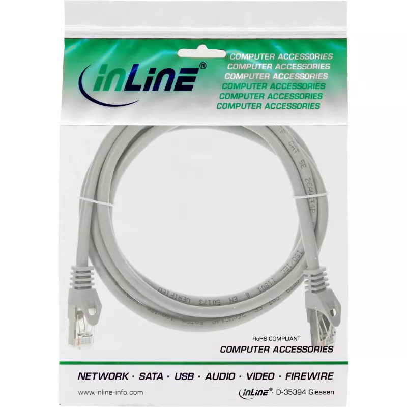 InLine Patch Laidas F/UTP Cat.5e pilkas 3m