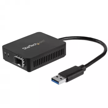 StarTech.com USB 3.0 į šviesolaidžio keitiklis – kompaktiškas USB į atvirą SFP adapteris – USB į gigabitinių tinklų adapteris – USB 3.0 šviesolaidžio adapteris, suderinamas su daugiamodžiu (MMF) ir vienmodžiu (SMF) pluoštu