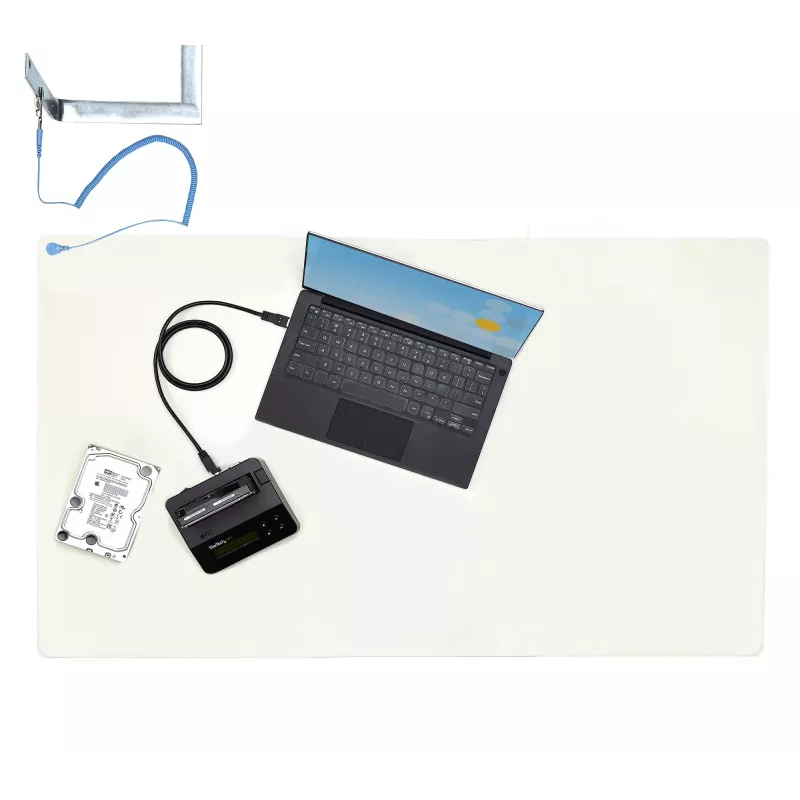 StarTech.com antistatinis kilimėlis, ESD kilimėlis elektronikos remontui, antistatinis stalo/darbo stalo kilimėlis su nuimamu įžeminimo laidu, ANSI/ESD S 4.1, lankstus termoplastinis darbo padėklas/kilimėlis, 60x120 cm
