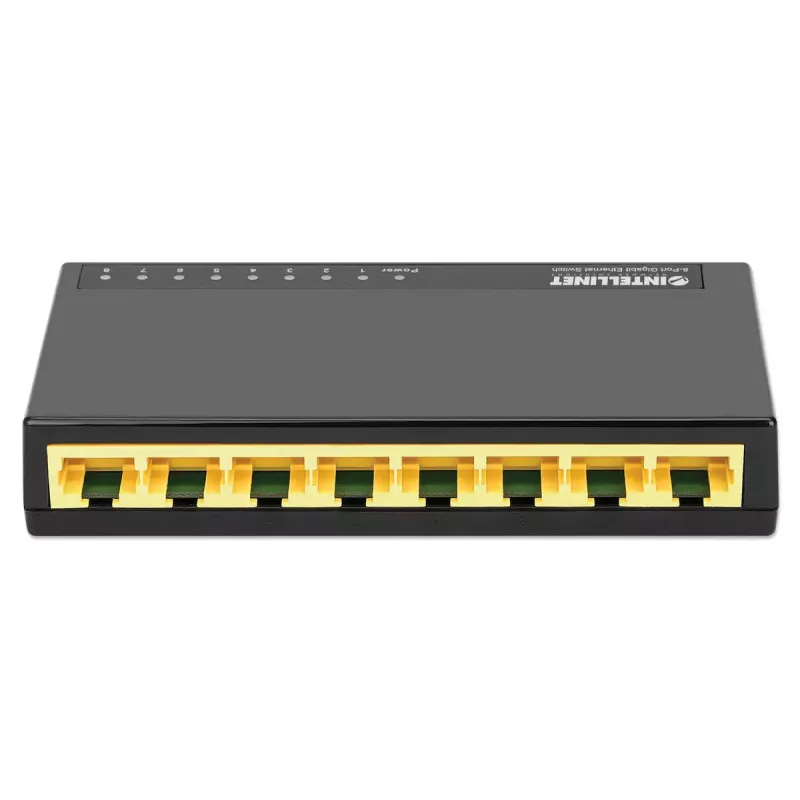 Intellinet 8 prievadų Gigabit Ethernet komutatorius, stalinis, plastikinis, IEEE 802.3az (Energy Efficient Ethernet), juodas