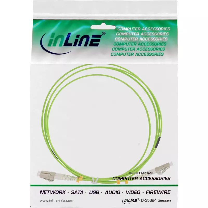 InLine Fiber Optinis Dvipusis Laidas LC/LC 50/125µm OM5 0,5m