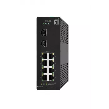 Valdomas jungiklis LevelOne Hilbert 10 prievadų pramoninis Gigabit PoE Smart Lite jungiklis