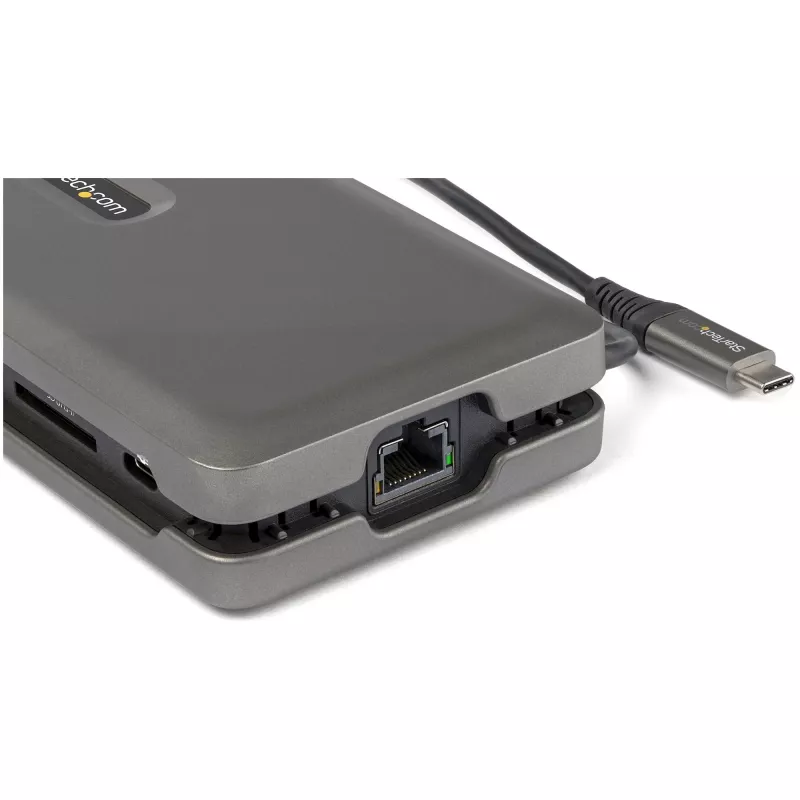 StarTech.com USB-C kelių prievadų adapteris - USB-C į 4K 60Hz HDMI 2.0 - 2 prievadų 10Gbps USB šakotuvas - 100W maitinimo perdavimas - GbE - SD/MicroSD - USB-C mini dokas - 25 cm kabelis