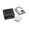 StarTech.com SDOCK2U33 Dviejų lizdų USB 3.0 į SATA kietųjų diskų dokavimo stotelė, išorinis 2,5/3,5 colio SATA I/II/III SSD/HDD dokas, karšto keitimo lizdai, viršutinis įdėjimas