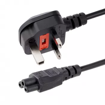 StarTech.com PXTNB3SUK2M 2 m maitinimo laidas, BS 1363 – C5 (dobilinis lapas), 2,5 A, 250 V, 18 AWG