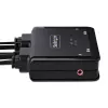 StarTech.com 2 prievadų USB-C laidas KVM jungiklis, 4K 60Hz DisplayPort išvestis, kompaktiškas KVM su integruotais 1,2 m USB-C / garso laidais, maitinamas iš USB, nuotolinis mygtukas / klavišų kombinacijos perjungimas