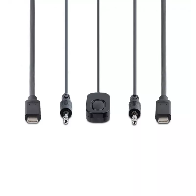 StarTech.com 2 prievadų USB-C laidas KVM jungiklis, 4K 60Hz DisplayPort išvestis, kompaktiškas KVM su integruotais 1,2 m USB-C / garso laidais, maitinamas iš USB, nuotolinis mygtukas / klavišų kombinacijos perjungimas