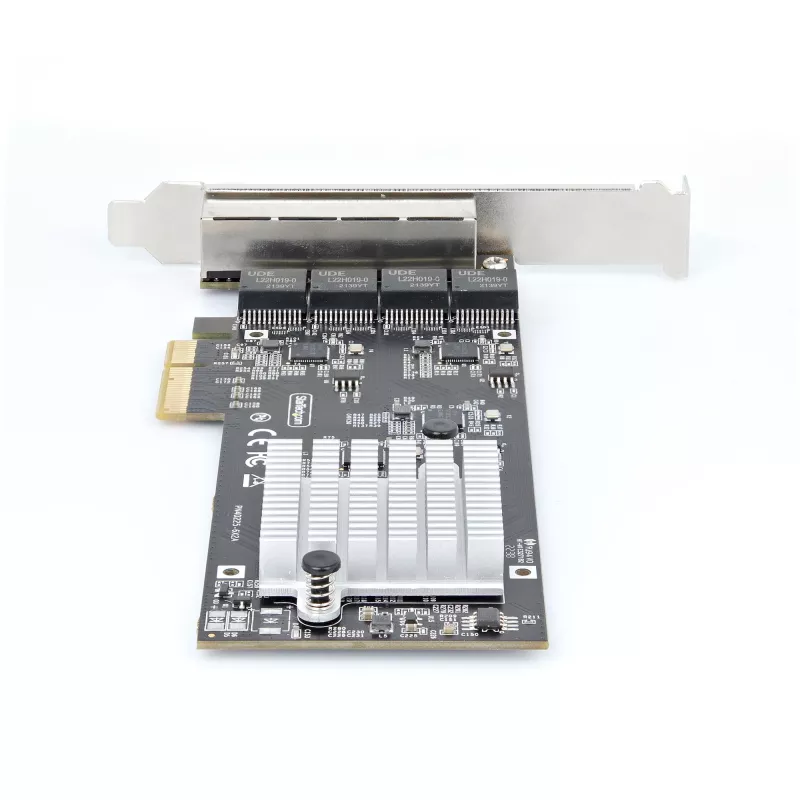 StarTech.com 4 prievadų 2,5 Gb/s NBASE-T PCIe tinklo plokštė, Intel I225-V, keturių prievadų kompiuterio tinklo plokštė, kelių gigabitų NIC, PCI Express serverio LAN plokštė, darbalaukio Ethernet sąsaja
