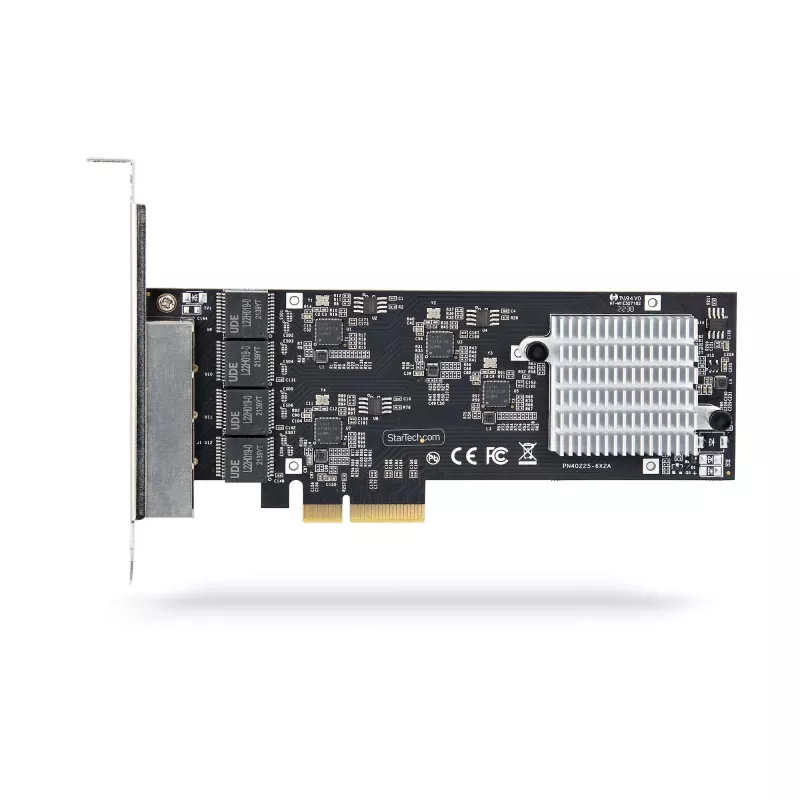 StarTech.com 4 prievadų 2,5 Gb/s NBASE-T PCIe tinklo plokštė, Intel I225-V, keturių prievadų kompiuterio tinklo plokštė, kelių gigabitų NIC, PCI Express serverio LAN plokštė, darbalaukio Ethernet sąsaja
