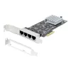 StarTech.com 4 prievadų 2,5 Gb/s NBASE-T PCIe tinklo plokštė, Intel I225-V, keturių prievadų kompiuterio tinklo plokštė, kelių gigabitų NIC, PCI Express serverio LAN plokštė, darbalaukio Ethernet sąsaja