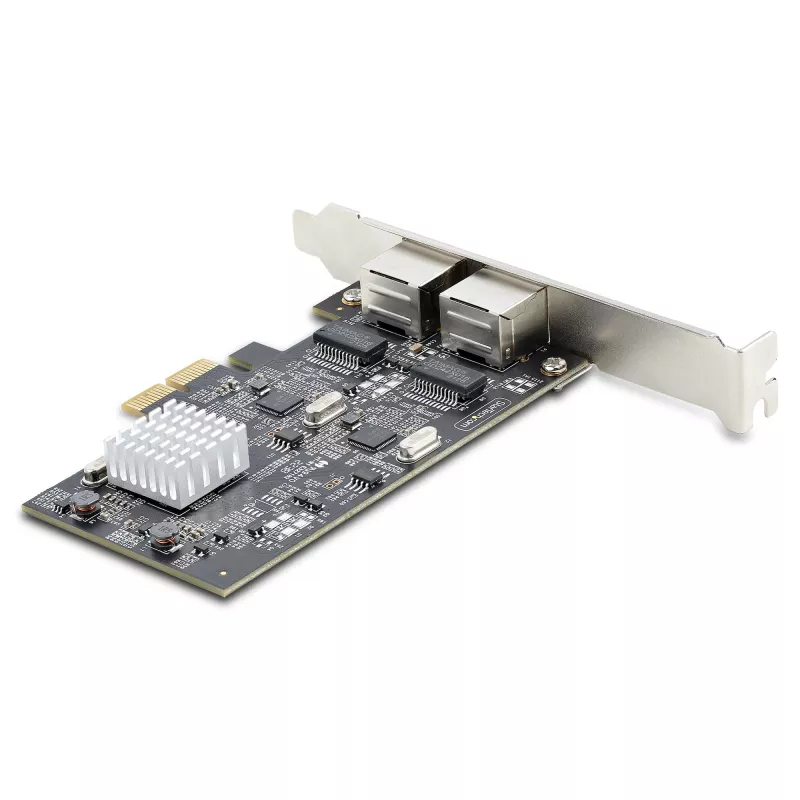 StarTech.com 2 prievadų 2,5 Gbps NBASE-T PCIe tinklo plokštė su Intel I225-V, dviejų prievadų kompiuterio tinklo plokštė, kelių gigabitų NIC, PCI Express serverio LAN plokštė, darbalaukio Ethernet sąsaja