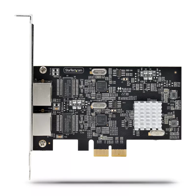 StarTech.com 2 prievadų 2,5 Gbps NBASE-T PCIe tinklo plokštė su Intel I225-V, dviejų prievadų kompiuterio tinklo plokštė, kelių gigabitų NIC, PCI Express serverio LAN plokštė, darbalaukio Ethernet sąsaja