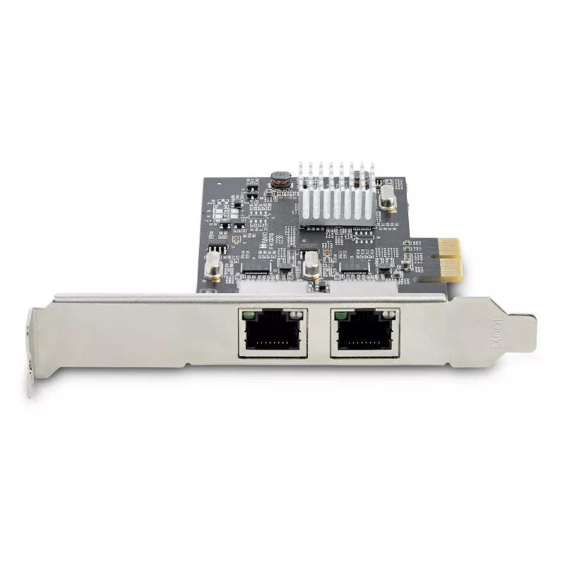StarTech.com 2 prievadų 2,5 Gbps NBASE-T PCIe tinklo plokštė su Intel I225-V, dviejų prievadų kompiuterio tinklo plokštė, kelių gigabitų NIC, PCI Express serverio LAN plokštė, darbalaukio Ethernet sąsaja