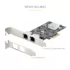 StarTech.com 2 prievadų 2,5 Gbps NBASE-T PCIe tinklo plokštė su Intel I225-V, dviejų prievadų kompiuterio tinklo plokštė, kelių gigabitų NIC, PCI Express serverio LAN plokštė, darbalaukio Ethernet sąsaja