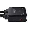 StarTech.com 2 prievadų hibridinis USB-C HDMI KVM jungiklis, 4K 60Hz, kompaktiškas KVM su integruotais 1,8 m USB-A/HDMI/garso ir 1,2 m USB-C laidais, maitinamas iš USB, nuotolinis mygtukas / klavišų kombinacijos perjungimas