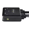 StarTech.com 2 prievadų hibridinis USB-C HDMI KVM jungiklis, 4K 60Hz, kompaktiškas KVM su integruotais 1,8 m USB-A/HDMI/garso ir 1,2 m USB-C laidais, maitinamas iš USB, nuotolinis mygtukas / klavišų kombinacijos perjungimas
