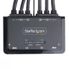 StarTech.com 2 prievadų dviejų monitorių HDMI KVM jungiklis, 4K 60Hz, kompaktiškas KVM su 1,5 m integruotais USB-A/HDMI/garso kabeliais, maitinamas iš USB, nuotolinis mygtukas / klavišų kombinacijos perjungimui