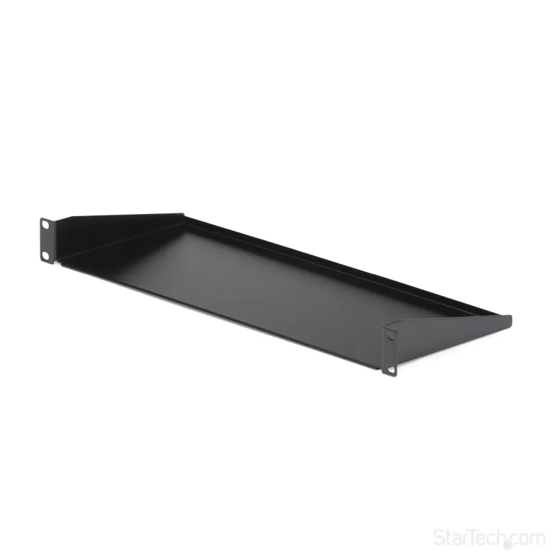 StarTech.com CABSHELF1U 1U lentyna serverių spintai, fiksuota gembinė lentynėlė 19 col. spintai, gylis 17,7 cm (7 col.), apkrova iki 15 kg (33 sv.), su narvelinėmis veržlėmis ir varžtais, juoda