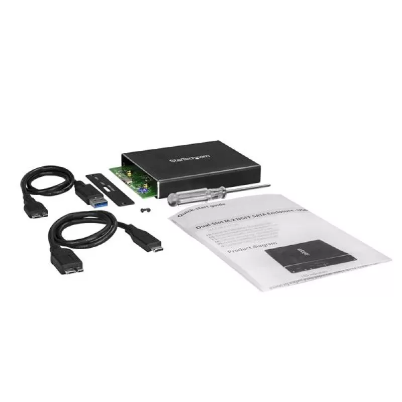 StarTech.com Dviejų lizdų M.2 SATA SSD dėklas su USB 3.1 (10 Gbps) ir RAID