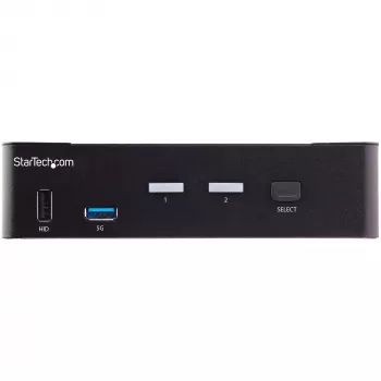 StarTech.com 2 prievadų HDMI KVM jungiklis - vienas monitorius 4K 60Hz Ultra HD HDR - stalinis HDMI 2.0 KVM jungiklis su 2 prievadų USB 3.0 šakotuvu (5Gbps) ir 4x USB 2.0 HID, garsu, karštųjų klavišų perjungimu - TAA