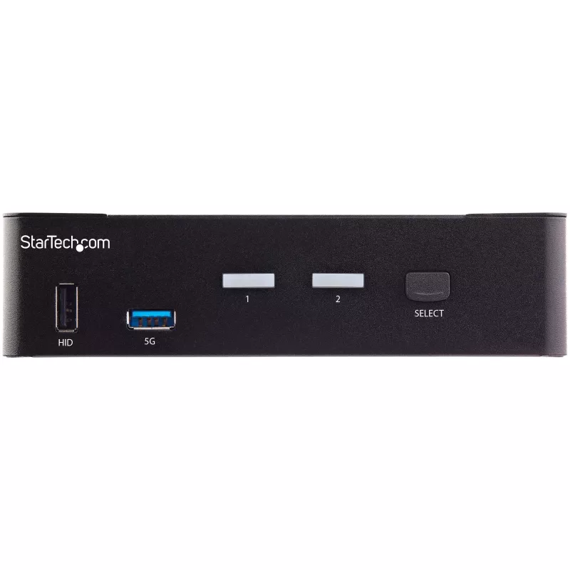 StarTech.com 2 prievadų HDMI KVM jungiklis - vienas monitorius 4K 60Hz Ultra HD HDR - stalinis HDMI 2.0 KVM jungiklis su 2 prievadų USB 3.0 šakotuvu (5Gbps) ir 4x USB 2.0 HID, garsu, karštųjų klavišų perjungimu - TAA