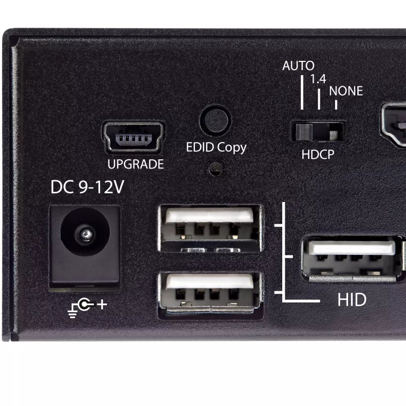 StarTech.com 2 prievadų HDMI KVM jungiklis - vienas monitorius 4K 60Hz Ultra HD HDR - stalinis HDMI 2.0 KVM jungiklis su 2 prievadų USB 3.0 šakotuvu (5Gbps) ir 4x USB 2.0 HID, garsu, karštųjų klavišų perjungimu - TAA