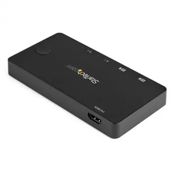 StarTech.com 2 prievadų USB-C KVM jungiklis – 4K 60Hz HDMI – kompaktiškas dviejų prievadų UHD USB Type C stalinis mini KVM jungiklis su USB-C kabeliais – maitinamas iš magistralės – MacBook iPad Pro ThinkPad IdeaPad EliteBook