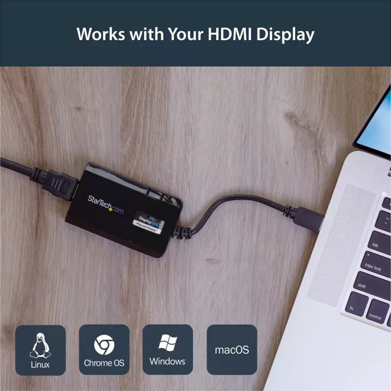 StarTech.com USB 3.0 į HDMI adapteris - DisplayLink sertifikuotas - 1080p (1920x1200) - USB Type-A į HDMI vaizdo adapteris monitoriui - išorinė vaizdo plokštė - Windows/Mac