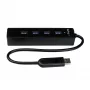 StarTech.com 4 prievadų nešiojamas SuperSpeed USB 3.0 šakotuvas su įmontuotu kabeliu