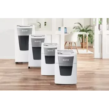 Popieriaus smulkintuvas LEITZ IQ Autofeed Small Office 100, skersinis pjovimas P-4, 8 lapų, 22 cm padavimas, 34 L krepšelis, pilkas
