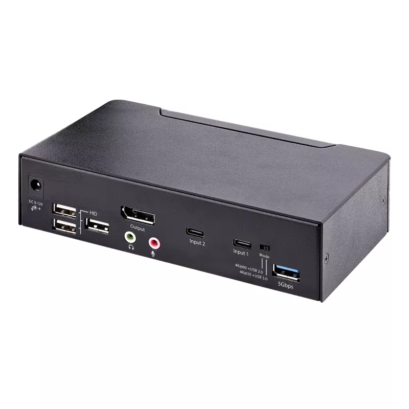 StarTech.com SV231DPUCA 2 prievadų USB-C DisplayPort KVM jungiklis, juodas